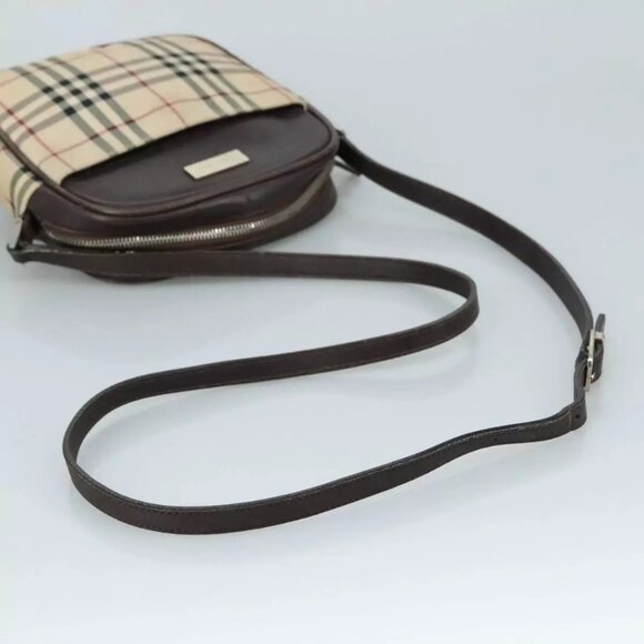 BURBERRY Nova Check Shoulder Bag Canvas Beige Auth - Picture 9 of 16